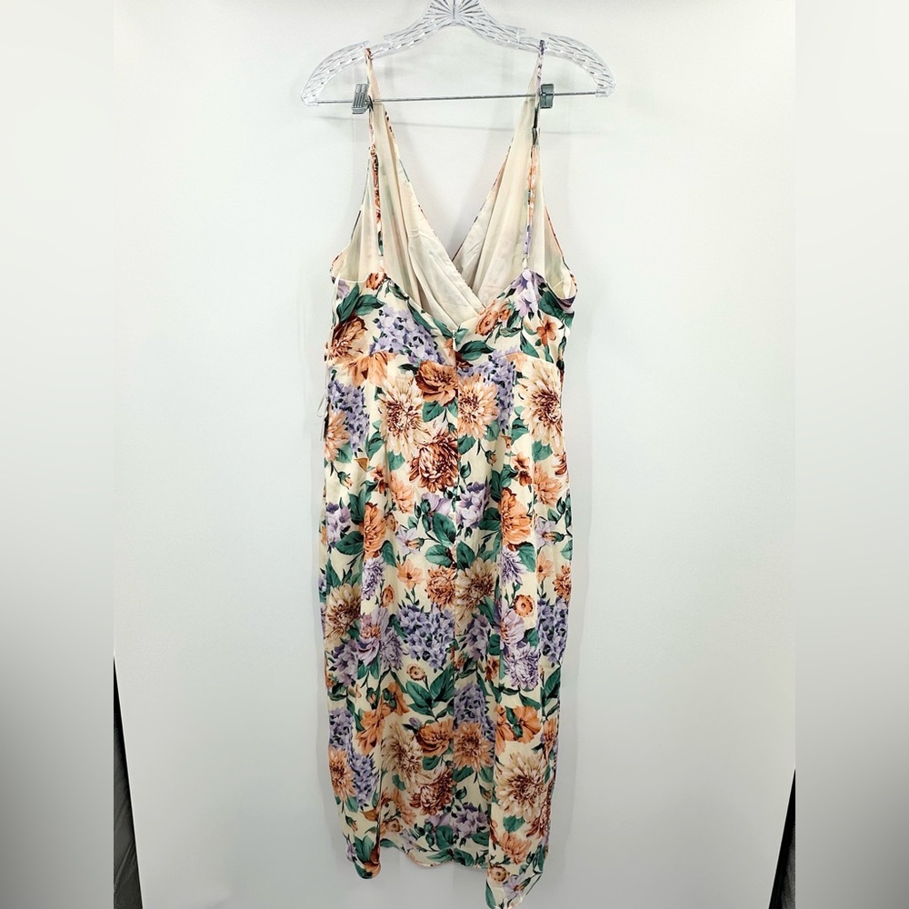 Express NWT Floral Twist Front Hi-Lo Midi Dress Faux Wrap Size‎ XL - Picture 3 of 7